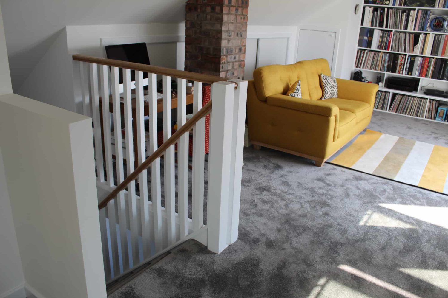 Loft balcony and seating area