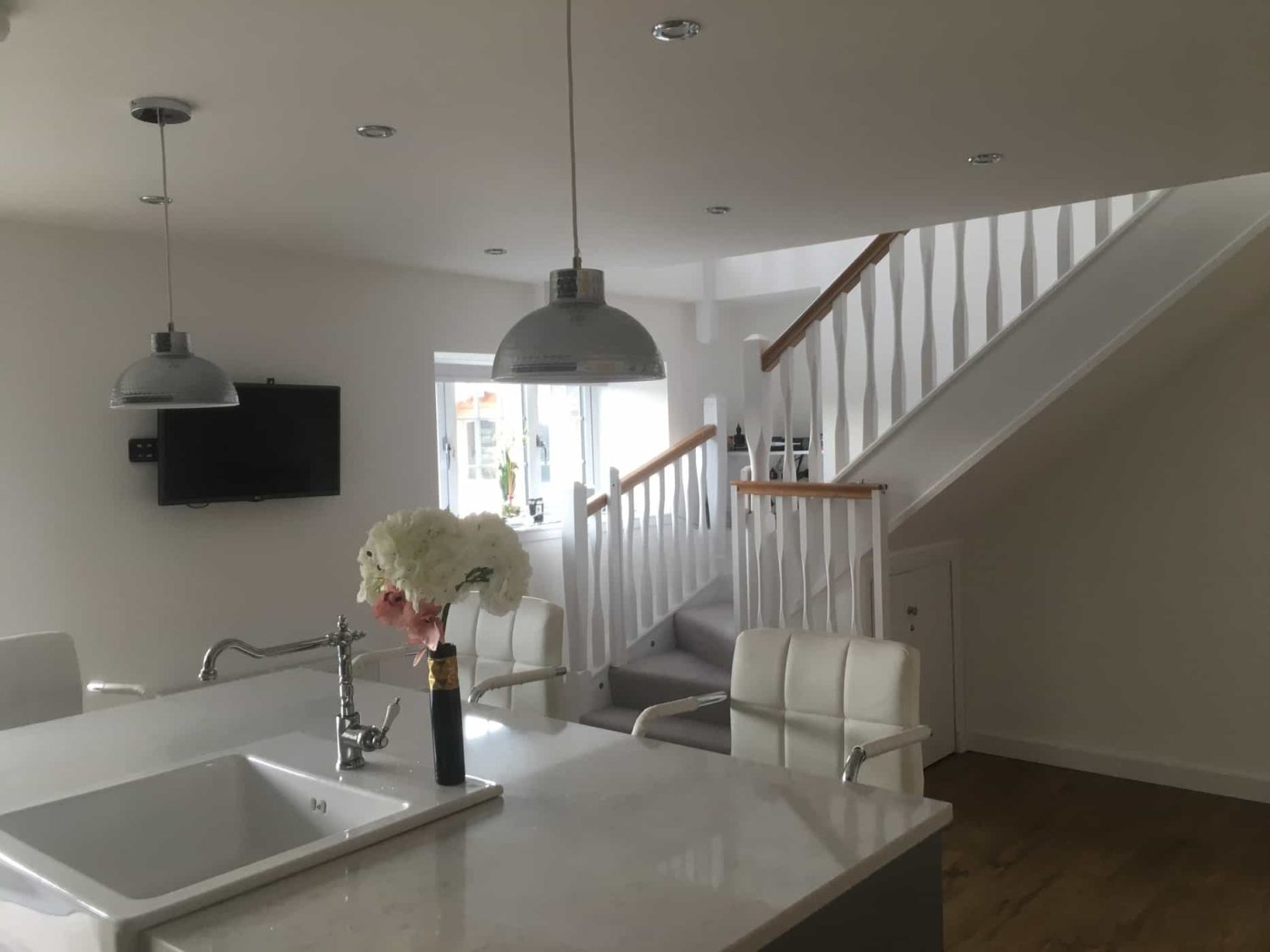 Living area in the converted basement