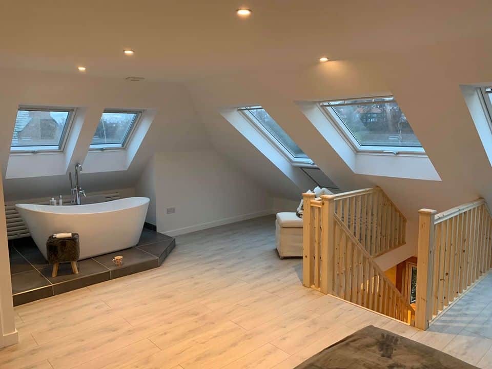 Loft bedroom and rooflights