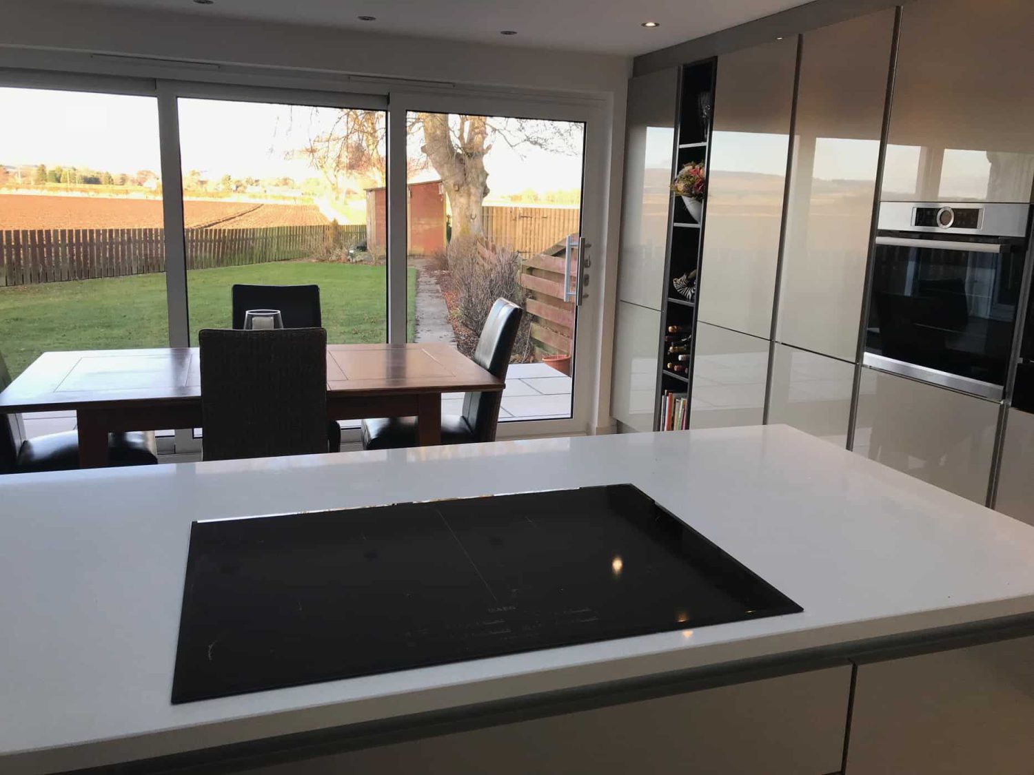 Kitchen island overlooking the garden